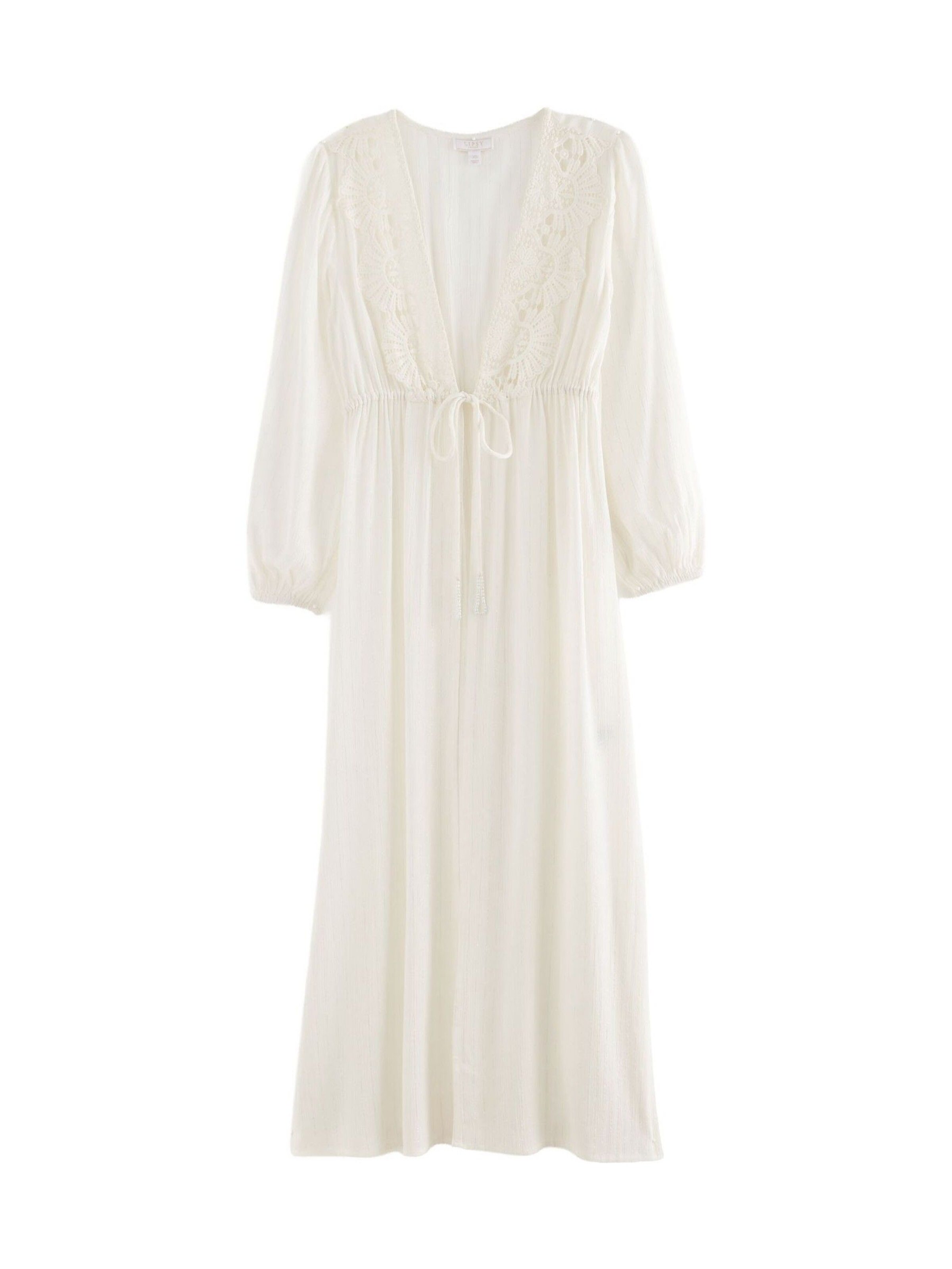 Lipsy Kimono – bílá: přední strana