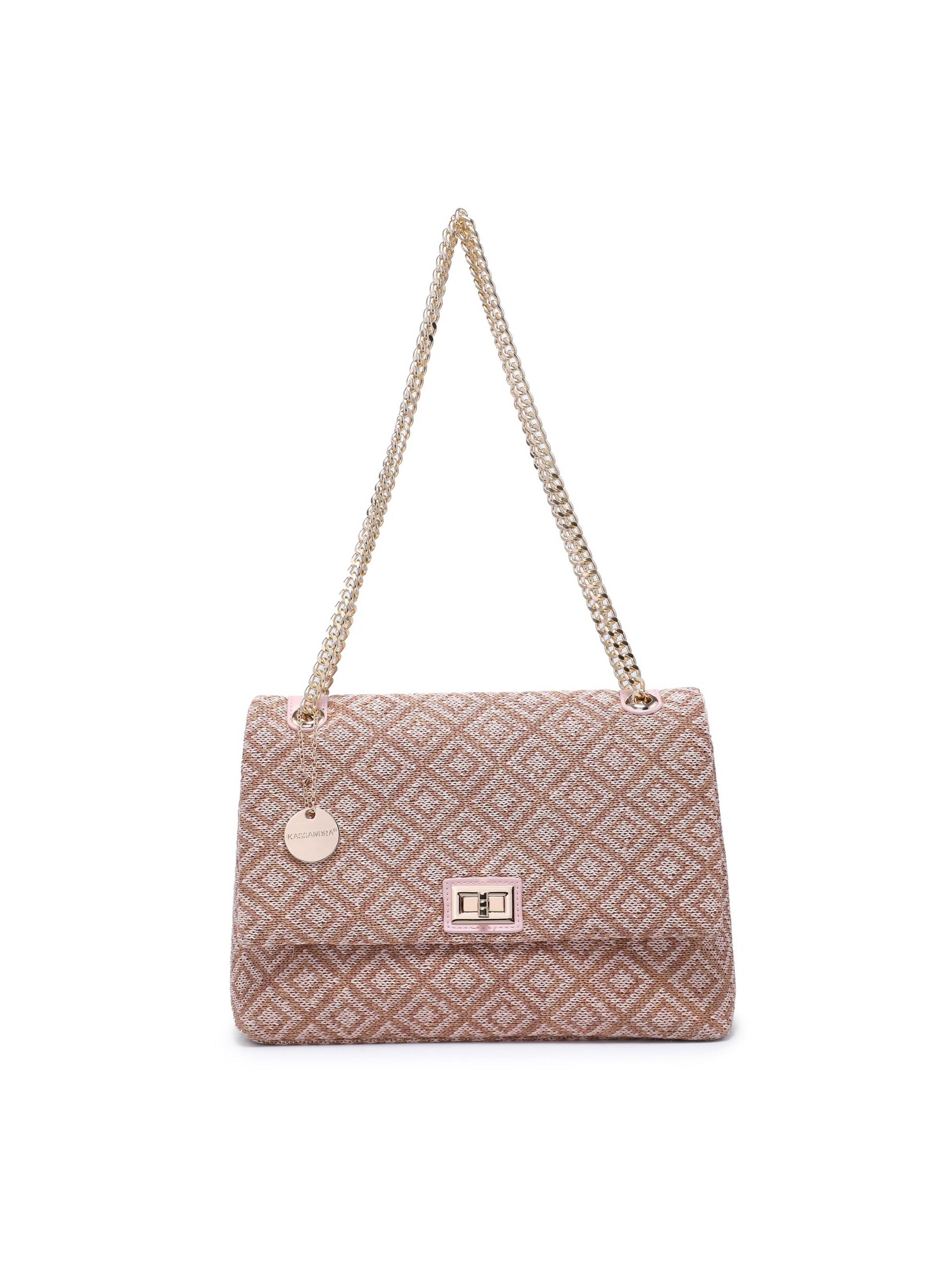 Borsa a spalla 'Borsa a Spalla Donna Amelia Plus - Jacquard Geometrico Poliestere' di Kassandra in rosa