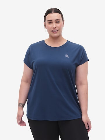 Active by Zizzi Shirt 'Abasic' in Blue: front