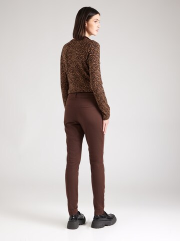 Kaffe Slim fit Chino trousers 'KA Lea Rivet' in Brown