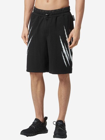 Plein Sport Loosefit Shorts 'Scratch' in Schwarz: Vorderseite