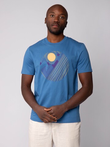 Watapparel Shirt 'Geometric Landscape 3' in Blau: Vorderseite