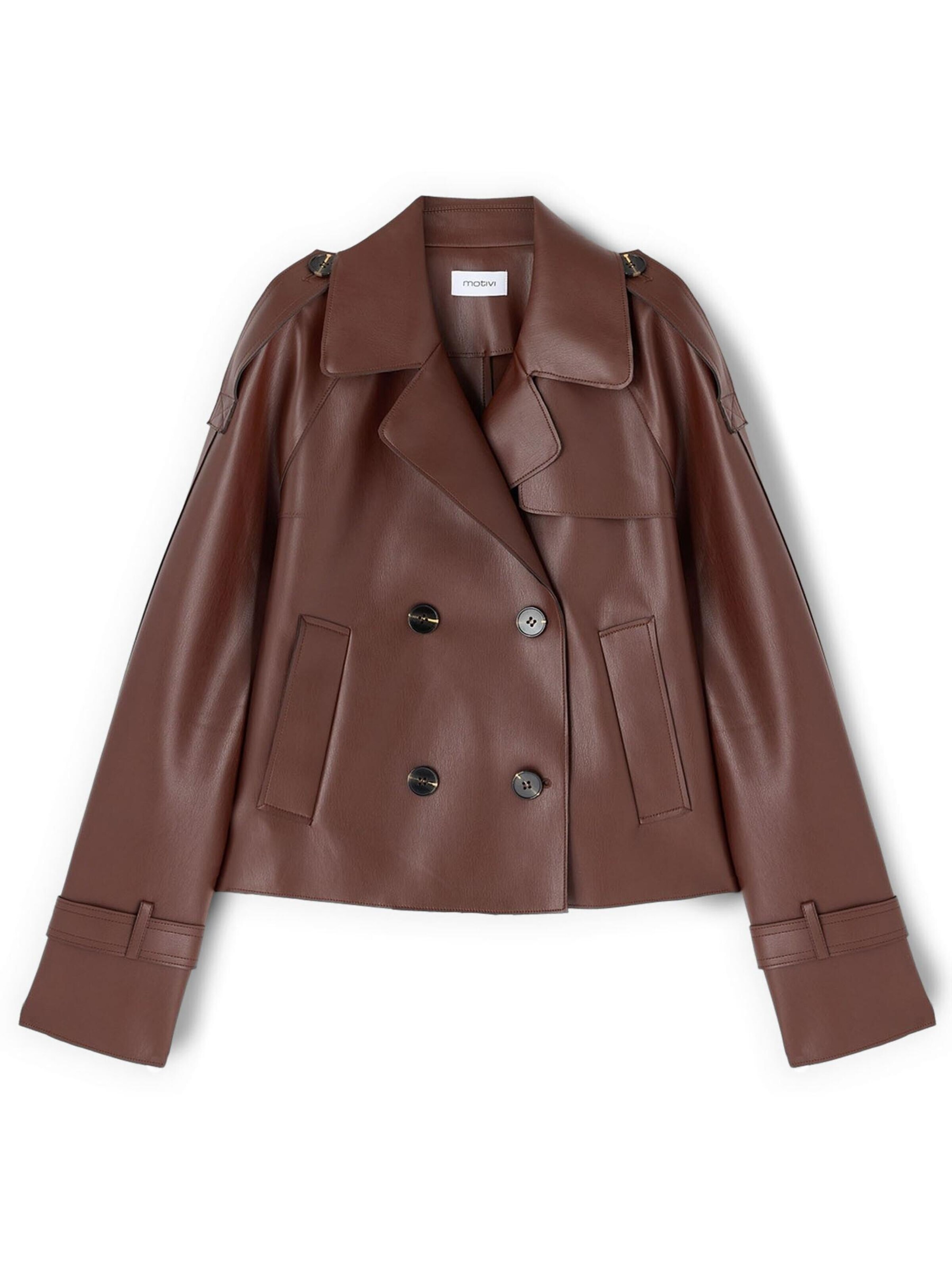 Veste mi-saison MOTIVI en marron : devant