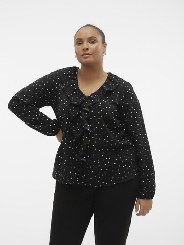 Vero Moda Curve Blouse 'VIDA' in Zwart: voorkant