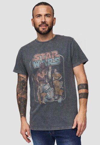 Recovered Shirt 'Star Wars Return Of The Jedi Group' in Grijs: voorkant