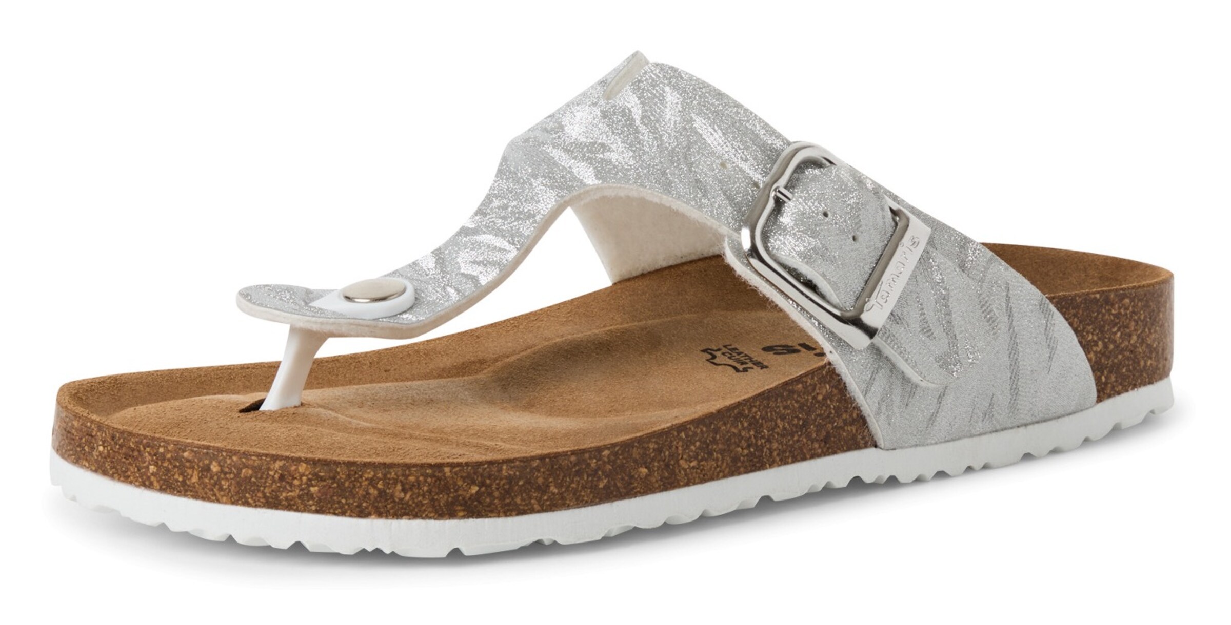 Tamaris Teenslipper in Zilver: voorkant