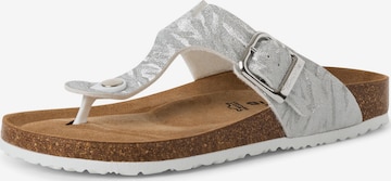 Tongs Tamaris en argent : devant