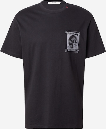 REPLAY Тениска в черно: отпред