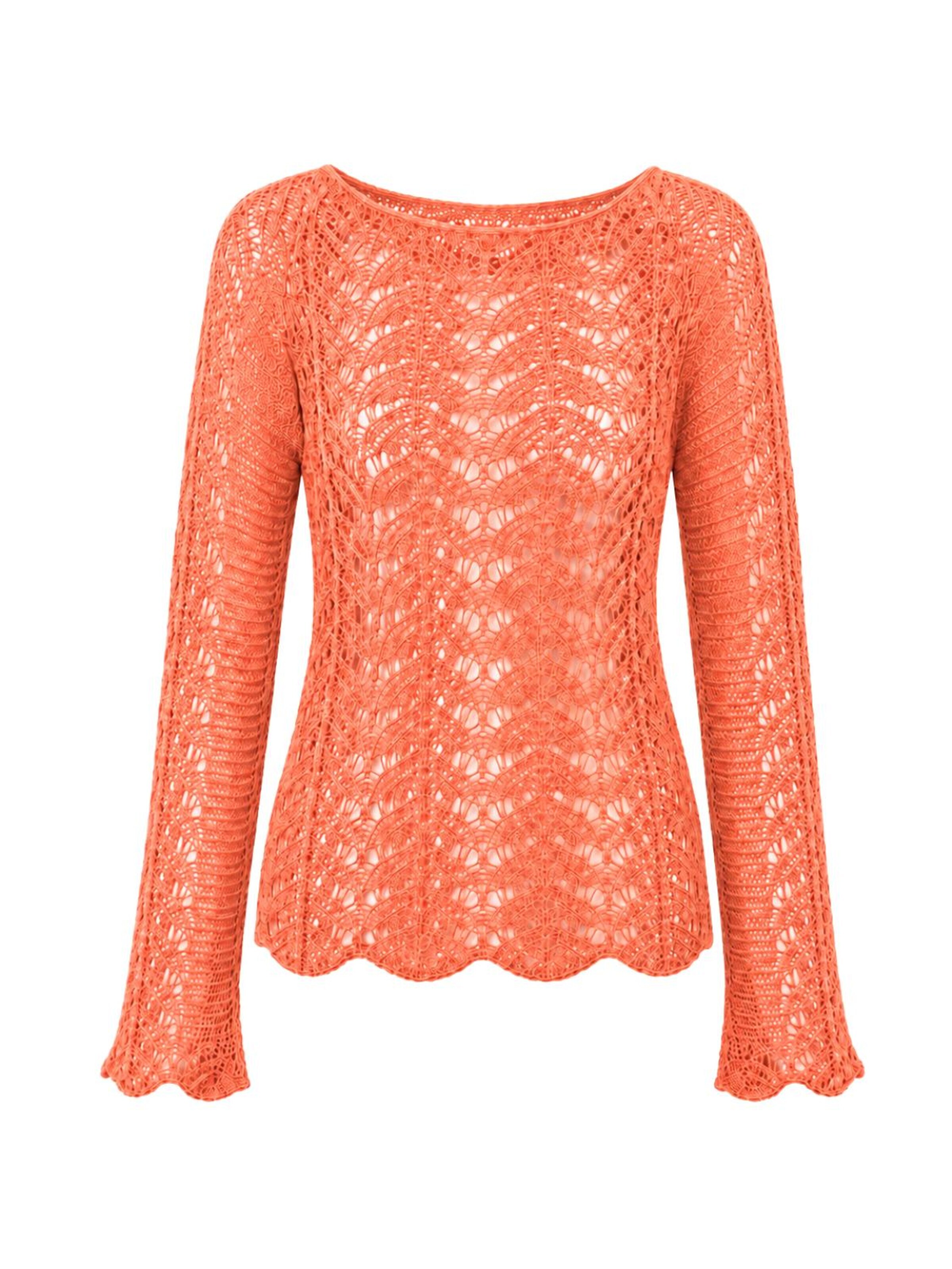 Süel knitwear - Top de punto 'Twin Lace' en naranja: frente
