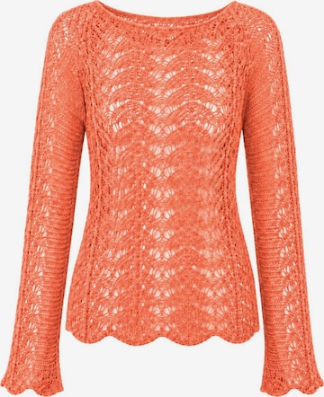 Süel knitwear - Top de punto 'Twin Lace' en naranja: frente