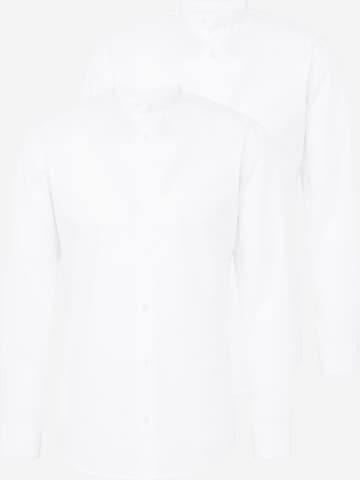 JACK & JONES - Ajuste estrecho Camisa 'JOE' en blanco: frente