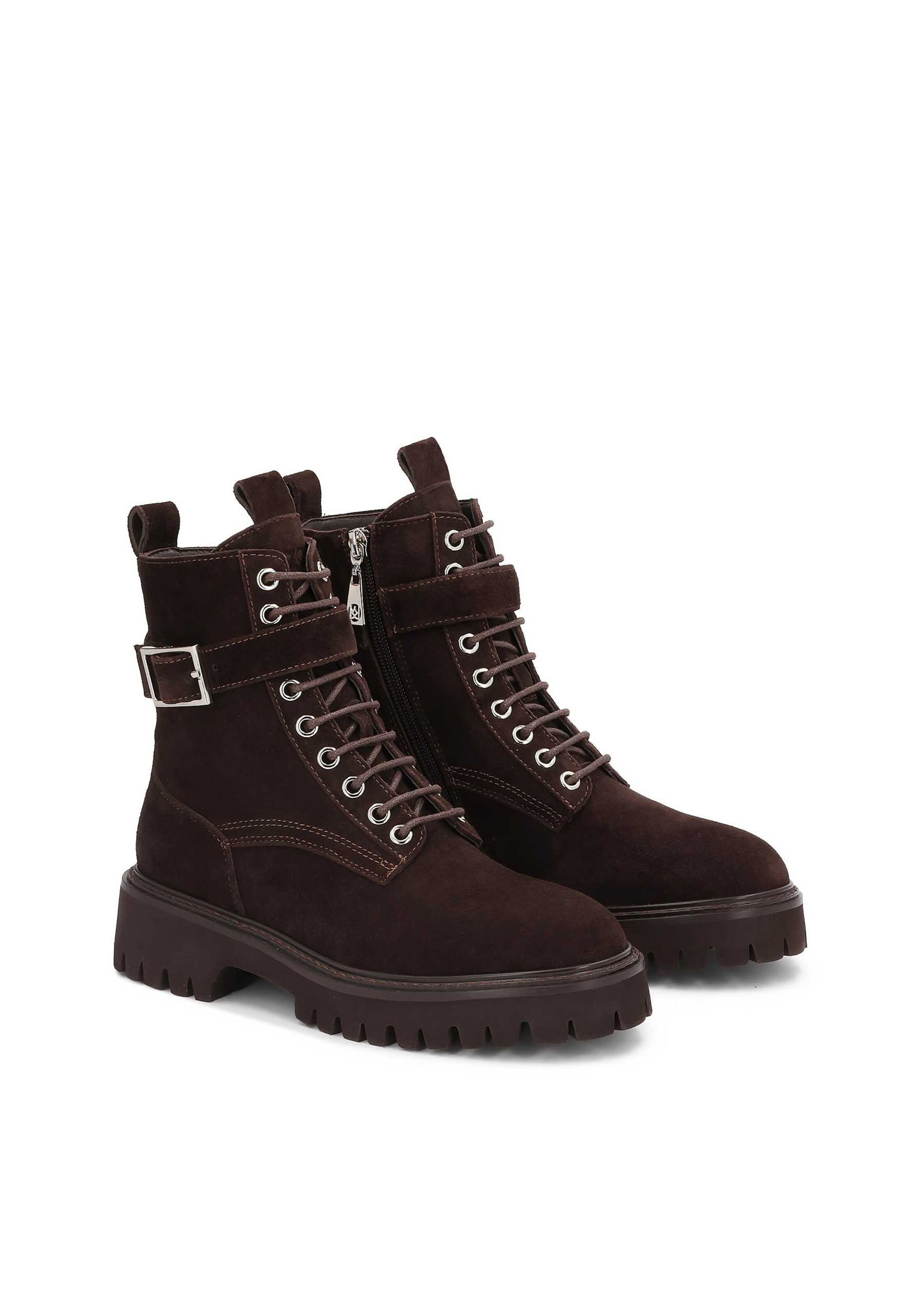 Kazar Botki sznurowane w kolorze brązowy