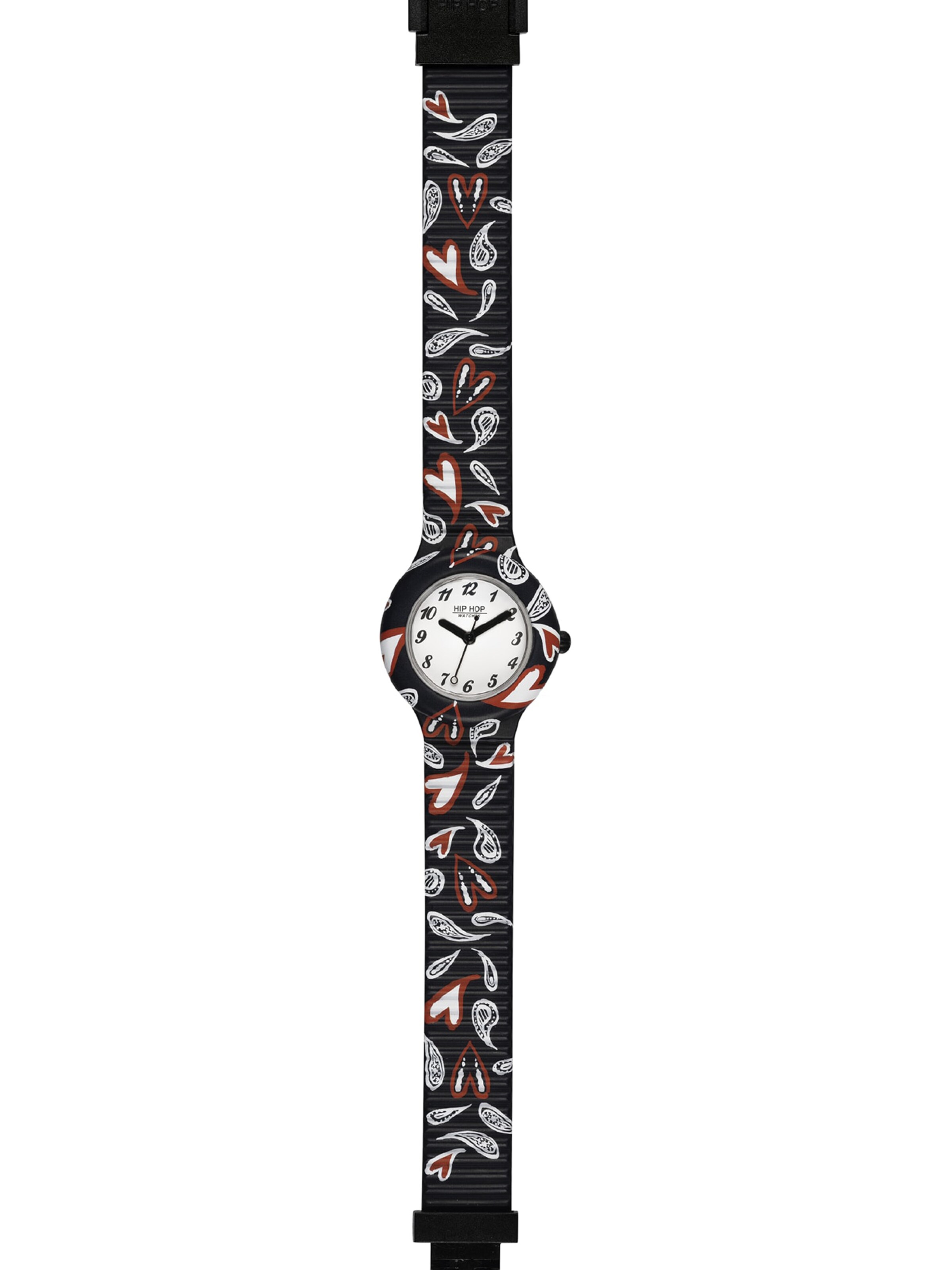 Hip Hop Analog Watch 'Heart by Heart' in Black: front