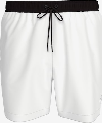 Calvin Klein Swimwear Board Shorts in White: front