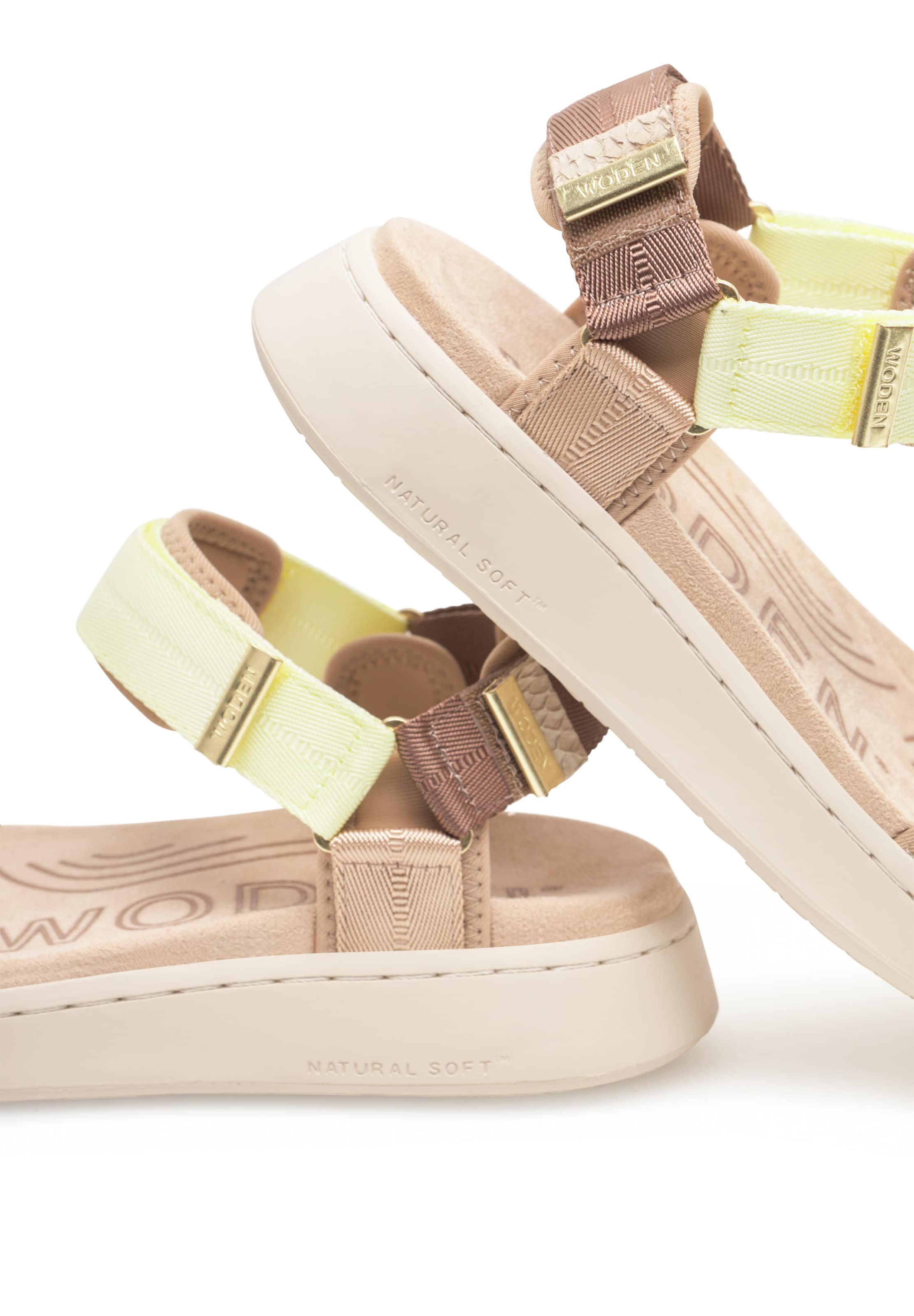 WODEN Sandaal 'Line' in Geel