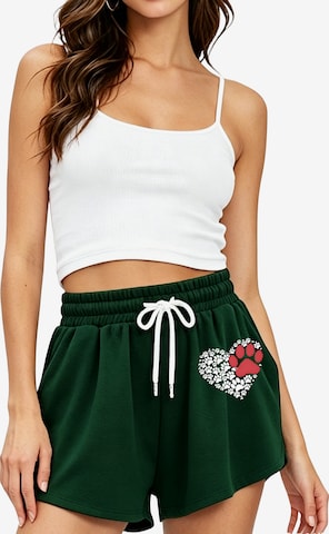 GORHEY Loose fit Pants in Green: front