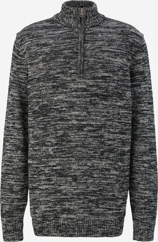 s.Oliver Men Tall Sizes Sweater in Black: front