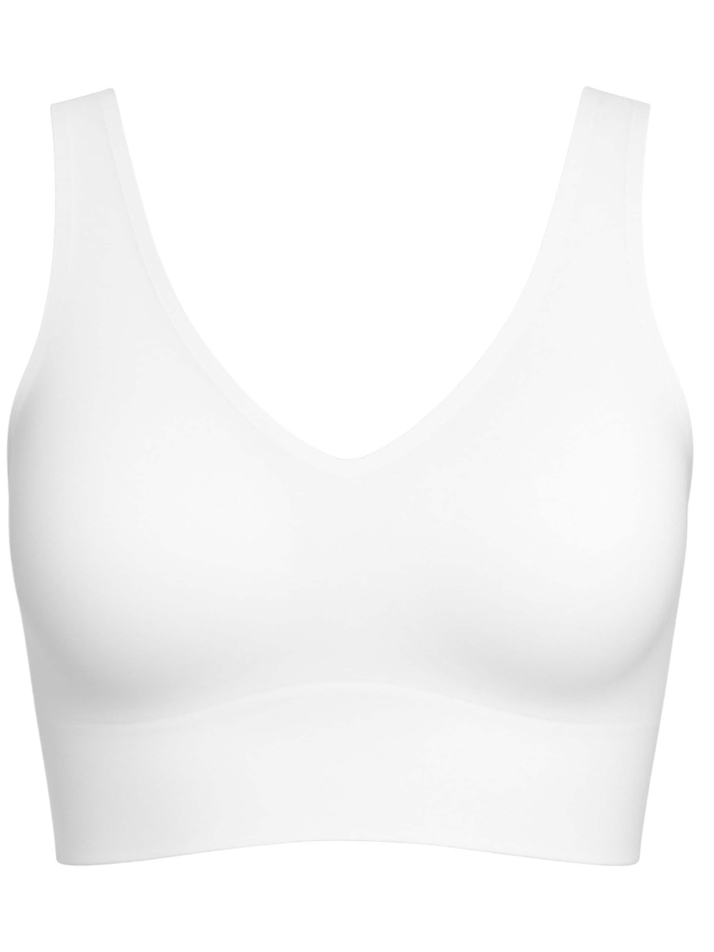 fashionshowcase - Bustier Sujetador deportivo en blanco: frente