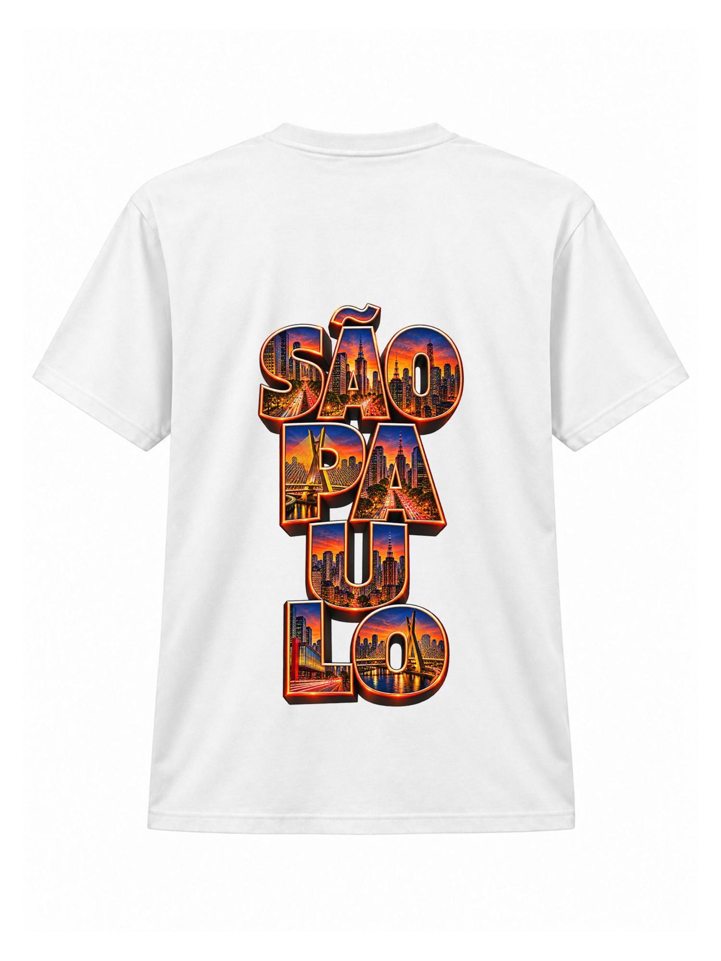 LUNØIR Studio Shirt 'São Paulo City Lights – Vermilion' in White: front