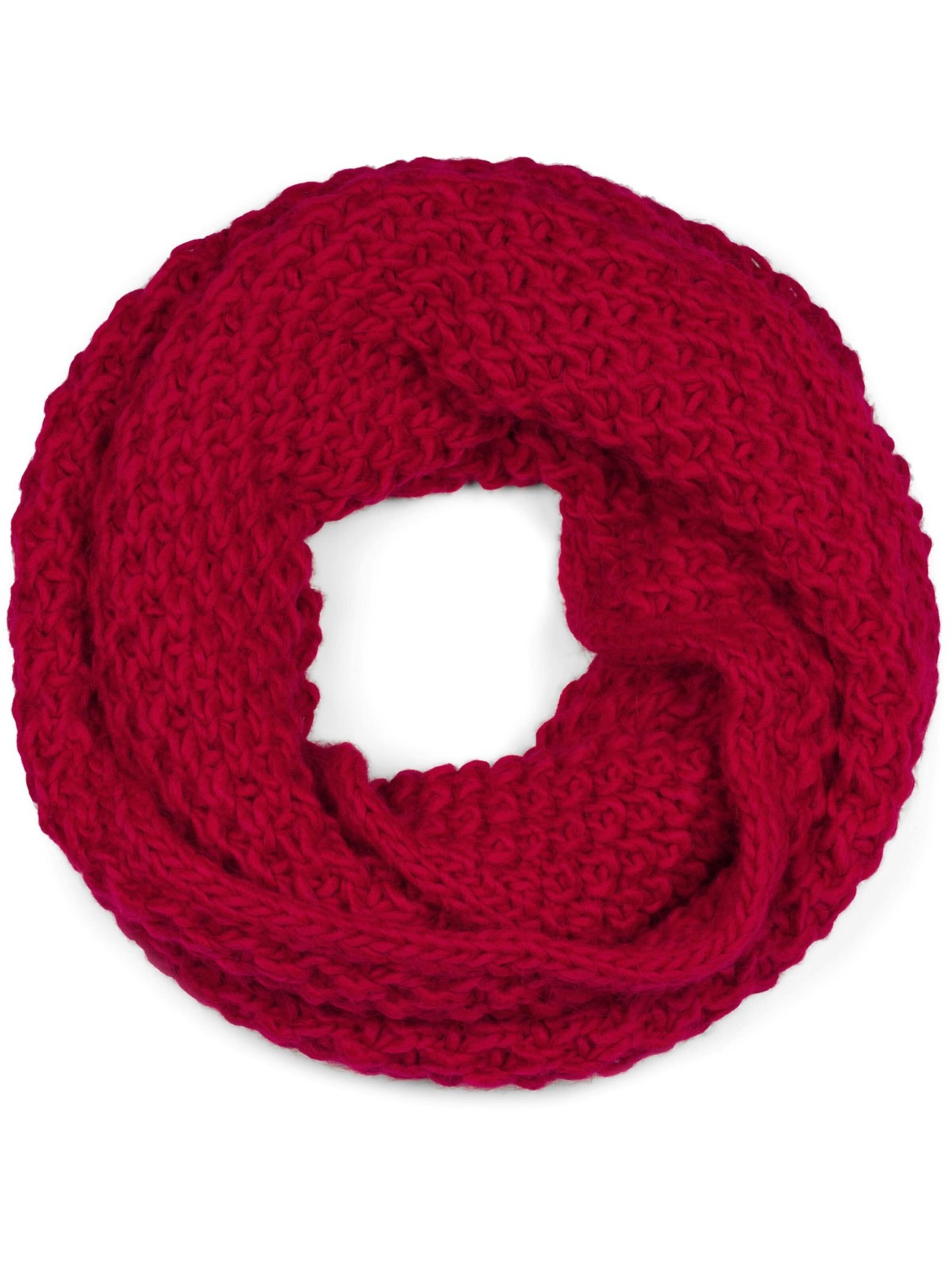 styleBREAKER Schlauchschal 'Grobstrick Loop Schal mit Woll-Anteil'‌‌‌‌‌‌ in Rot: Vorderseite
