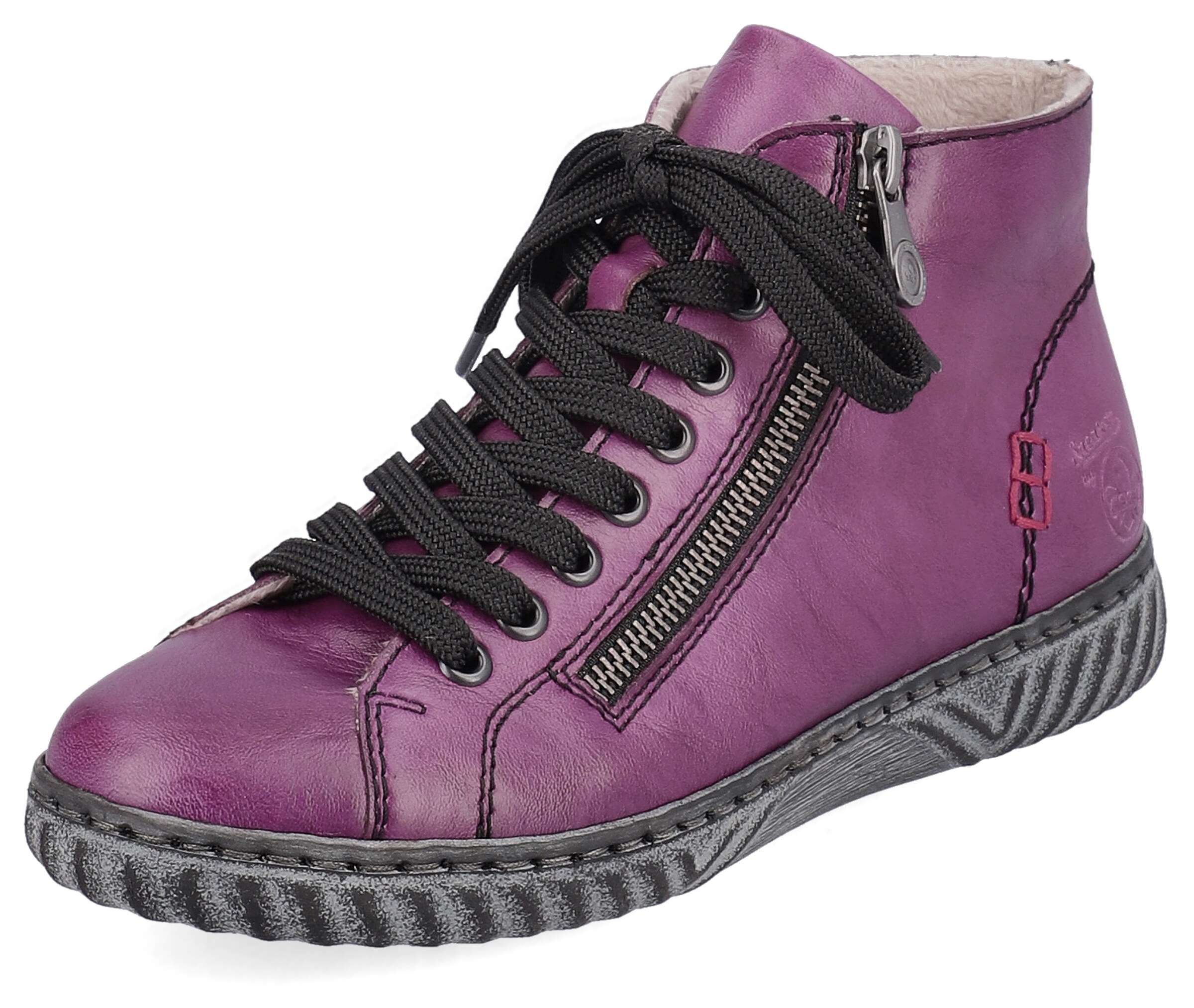Online Shop Rieker Dames Enkellaarsjes 52540 – Blauw, Van Synthetisch Leer, Vetersluiting, Comfort Zool, Schacht 7 Cm Winterlaarzen Casual Wandelen