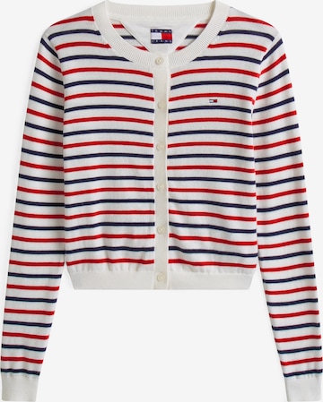Tommy Jeans Πλεκτή ζακέτα 'ESSENTIAL' σε λευκό: μπροστά
