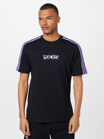 ADIDAS SPORTSWEAR Sportshirt 'Optimist 3-Stripes Graphic' in Schwarz: predná strana