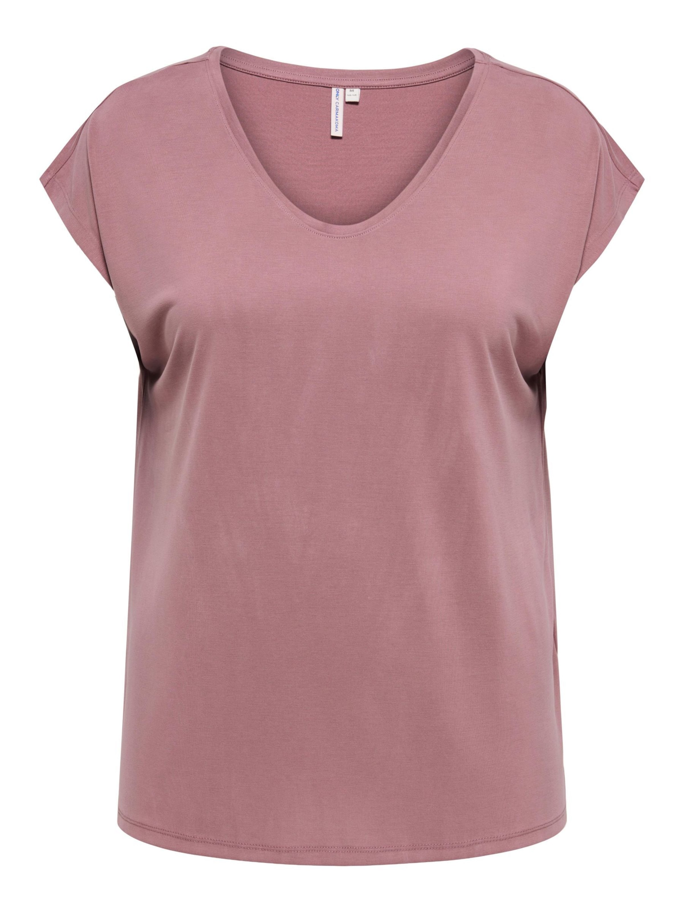 Maglietta 'CARNicky' di ONLY Carmakoma in rosa: frontale