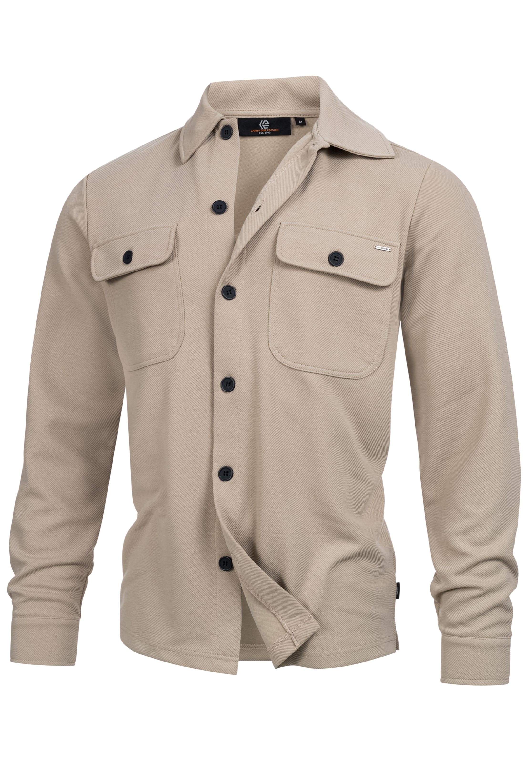 INDICODE JEANS Comfort fit Overhemd 'Nello' in Beige: voorkant