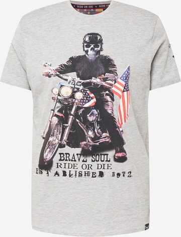 BRAVE SOUL T-Shirt 'BRANDO' in Grau: predná strana