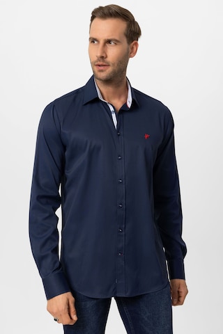 Coupe regular Chemise 'Phil' DENIM CULTURE en bleu : devant