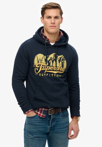Superdry Sweatshirt 'Outfitters' in Blauw: voorkant