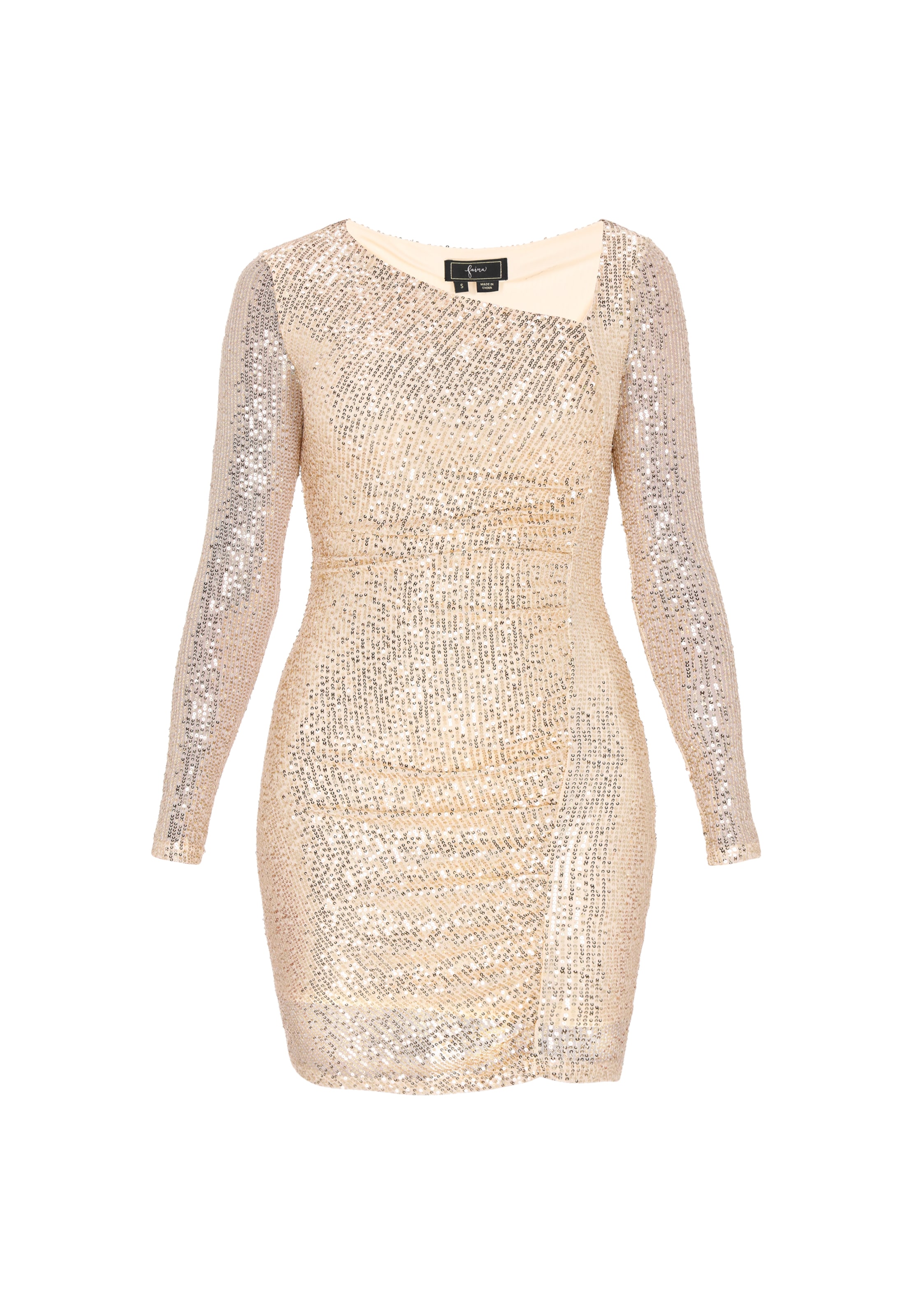 faina - Vestido de gala en beige: frente