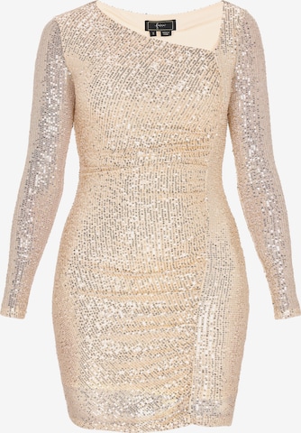 faina - Vestido de gala en beige: frente