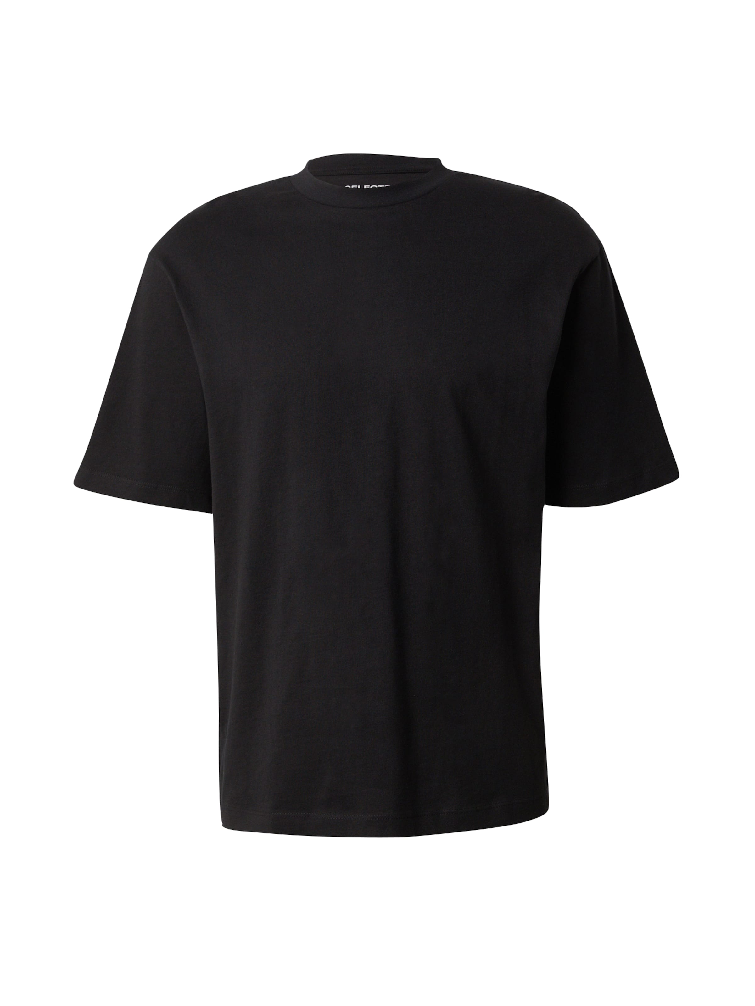 Tricou 'SLHCOLMAN' de la SELECTED pe negru: față