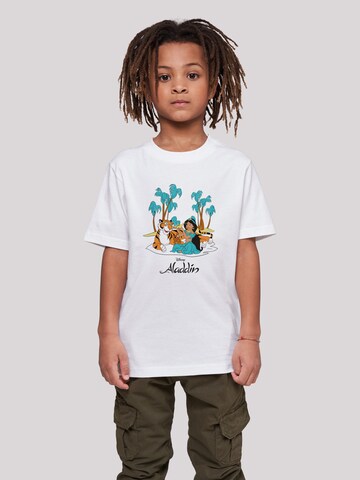 T-Shirt 'Aladdin Jasmine Abu Rajah Beach' F4NT4STIC en blanc : devant