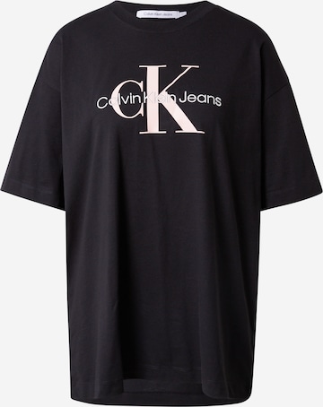 Calvin Klein Jeans - Camiseta talla grande en negro: frente