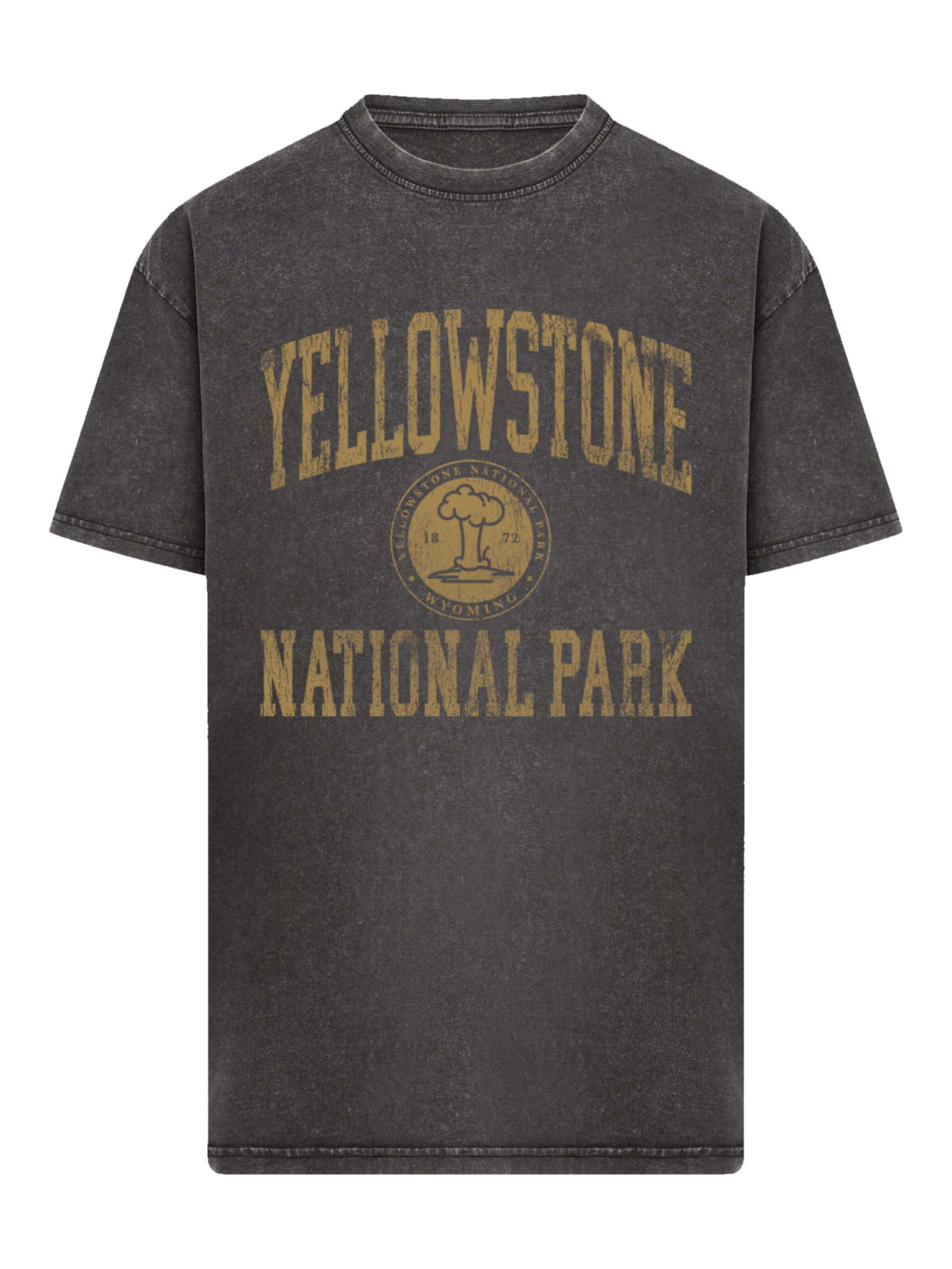 F4NT4STIC Shirt 'US National Parks Yellowstone Wyoming' in Black: front