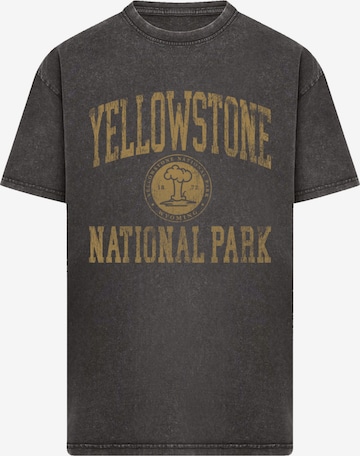 F4NT4STIC Shirt 'US National Parks Yellowstone Wyoming' in Black: front