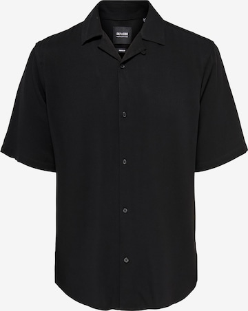 Coupe regular Chemise 'Dash' Only & Sons en noir : devant