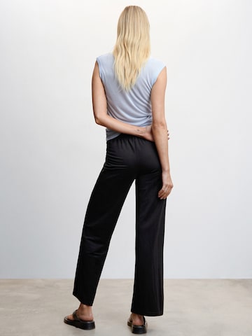 MANGO Wide leg Broek 'CINTITA' in Zwart