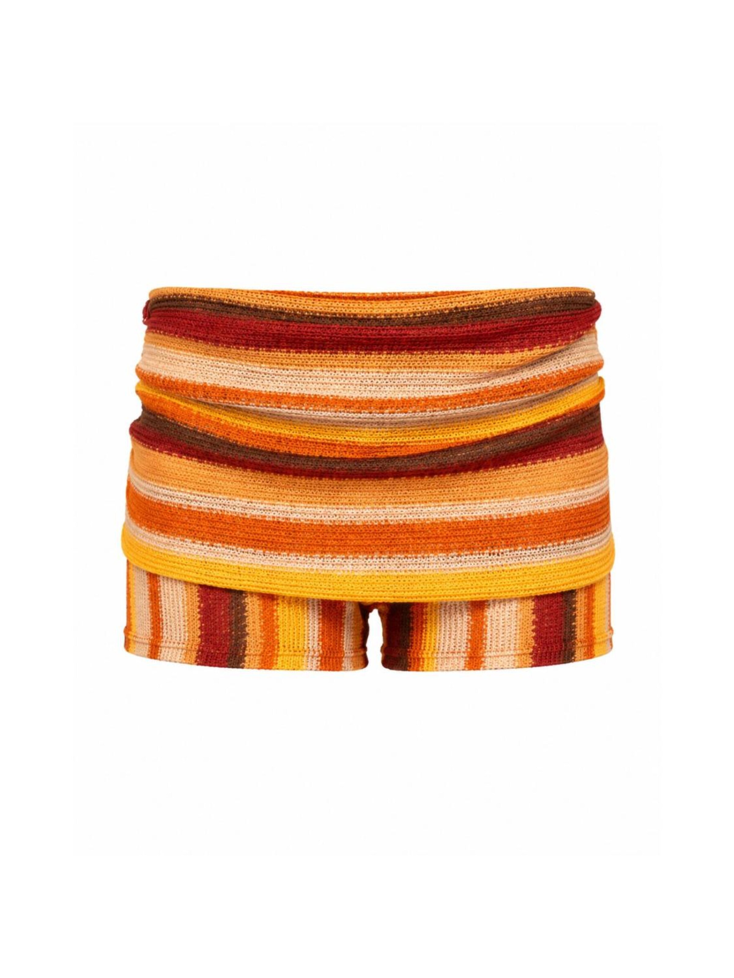 Carmen Says - Skinny Pantalón 'Knit mini shorts' en amarillo: frente