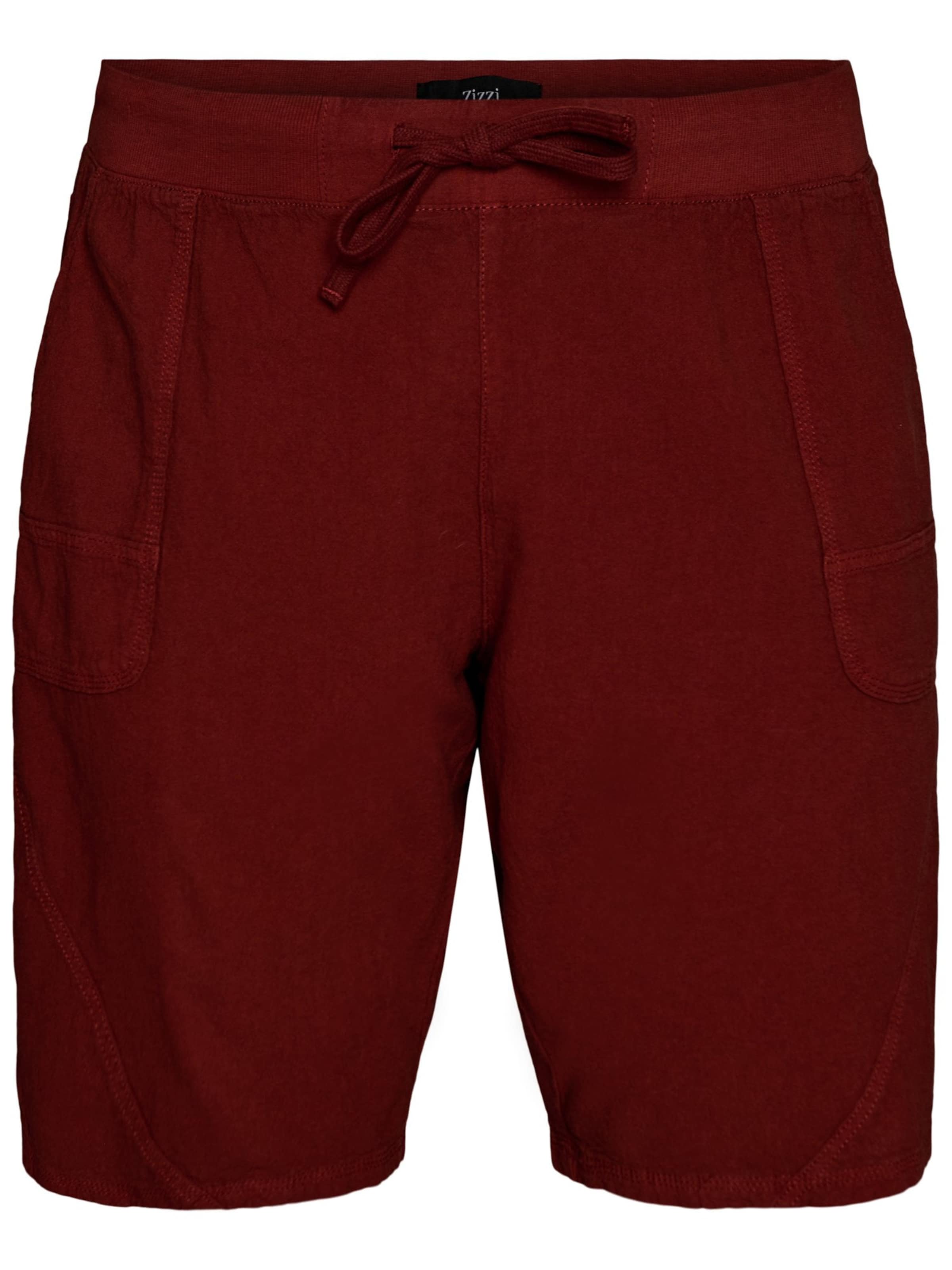 Zizzi Lużny krój Spodnie 'Jeasy' w kolorze czerwony: przód