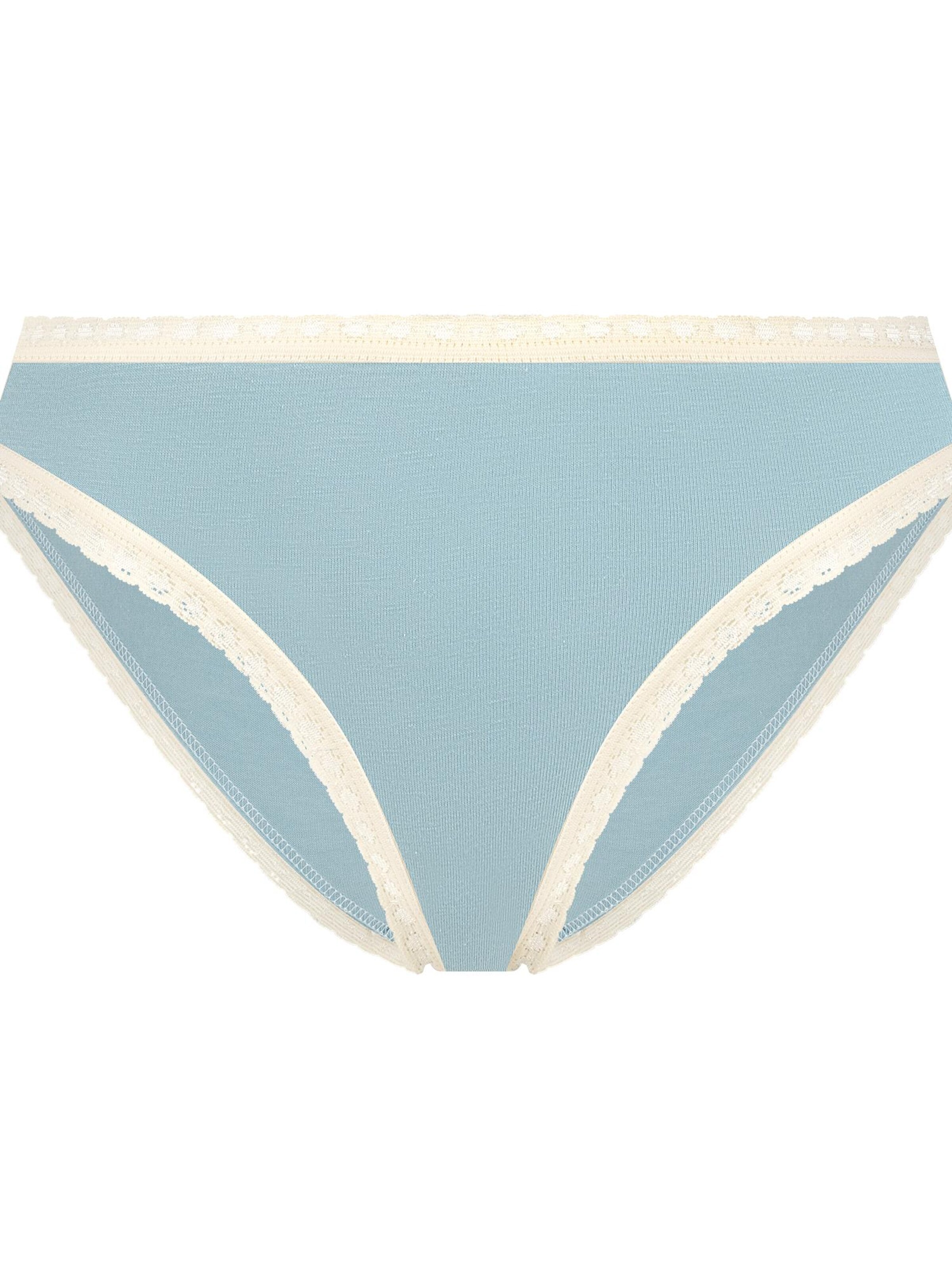 Albero Natur Slip 'Damen Bio Baumwoll Slip mit Spitze'‌‌‌‌‌‌‌‌‌‌ in Blau: Vorderseite