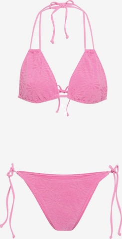 LSCN by LASCANA Triangle Bikini in Pink: front