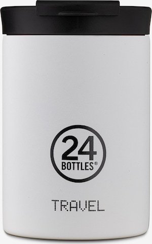 Borraccia 'Travel ' di 24Bottles in bianco: frontale