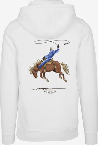 Sweat-shirt 'Live In The Moment' Mister Tee en blanc
