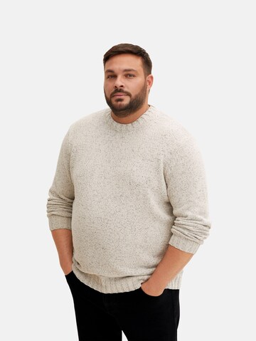 TOM TAILOR Men + Sweater in White: front