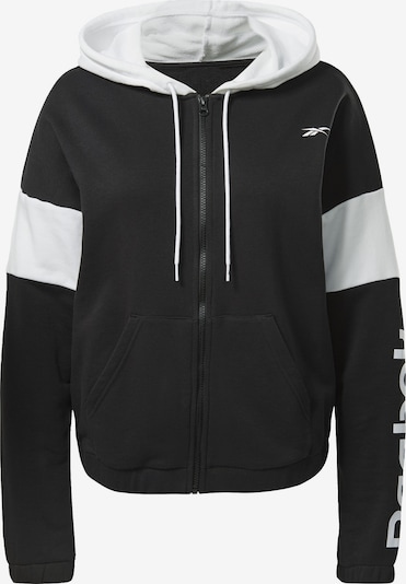 REEBOK Sportsweatjacke in schwarz / weiß, Produktansicht