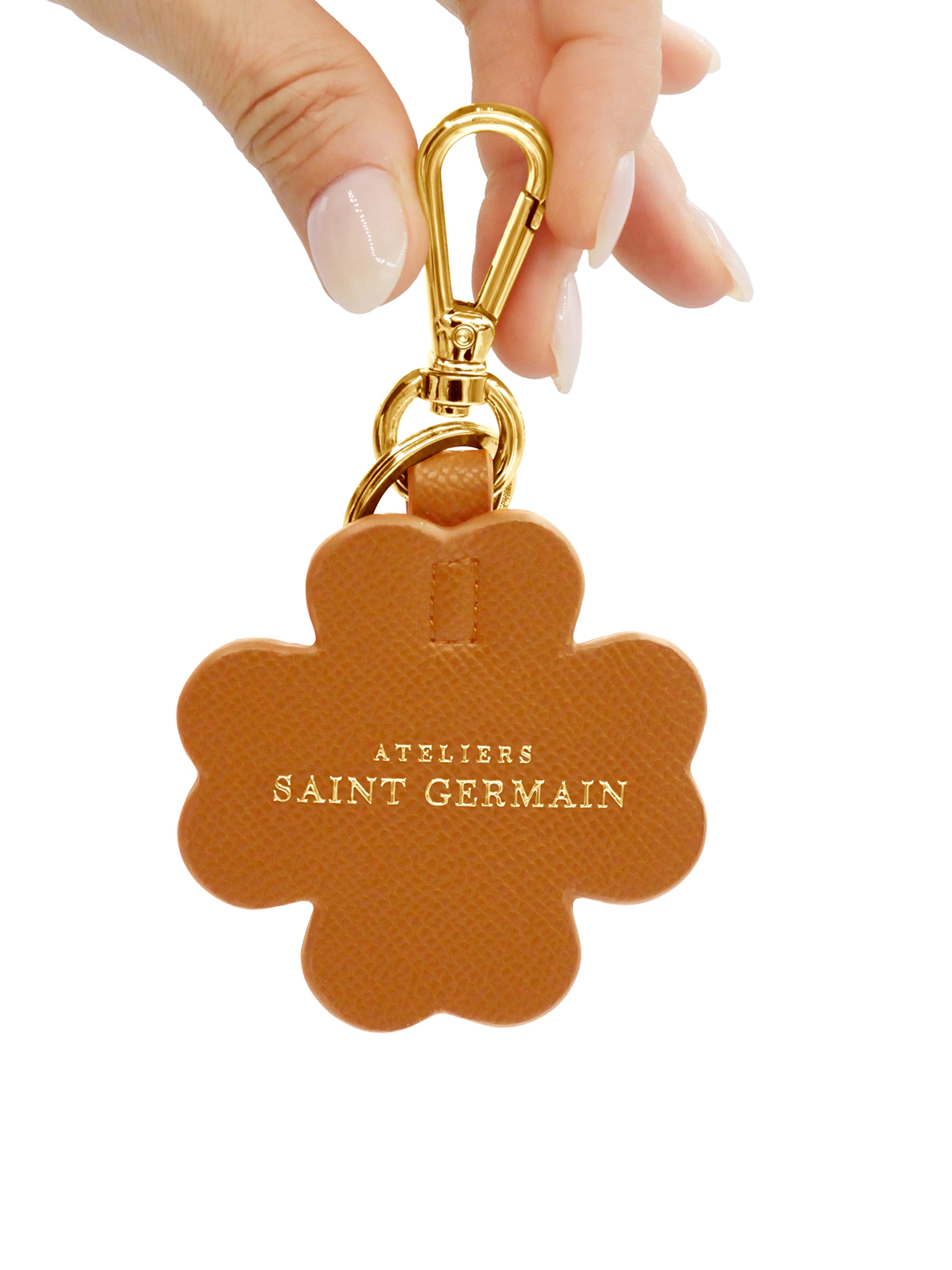 Ateliers Saint Germain - Llavero 'Paris Clover' en marrón: frente